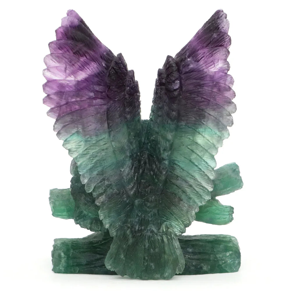 Rainbow Fluorite Owl Carving (5.7")