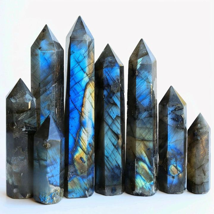 Rainbow Labradorite Crystal Tower Six-Faceted Obelisk