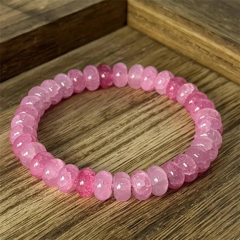 Handmade pink Tourmaline beaded bracelet, a 180mm gemstone strand designed to uplift and balance your energy.