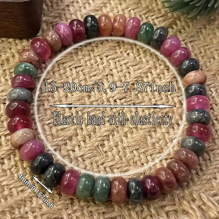 Rainbow Tourmaline Beaded Bracelet-Bracelets-Ali-Rainbow Tourmaline-180mm-Crystal Destiny