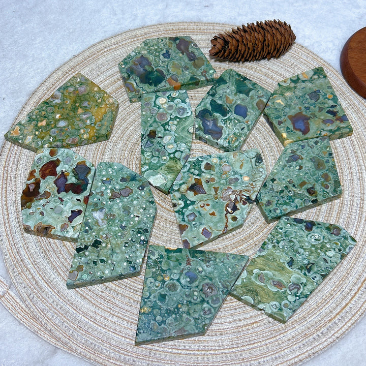 Rainforest Jasper Druzy Slab