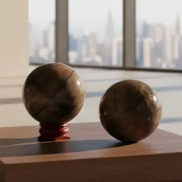 Rare Chiastolite Sphere with Stand