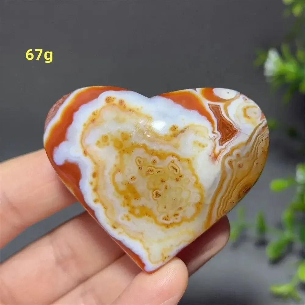 Red Agate Crystal Heart