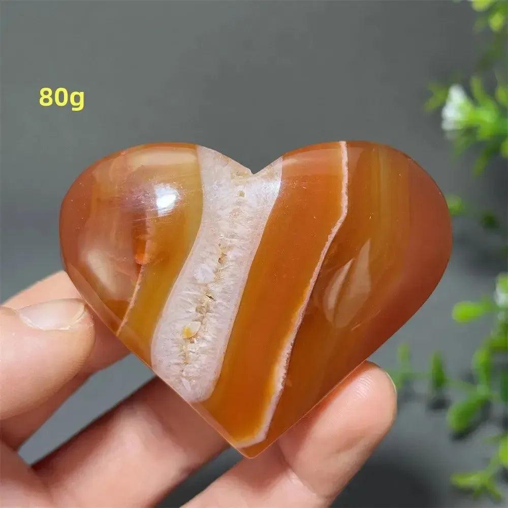 Red Agate Crystal Heart