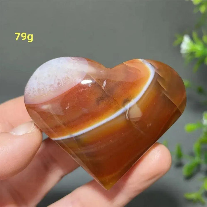 Red Agate Crystal Heart