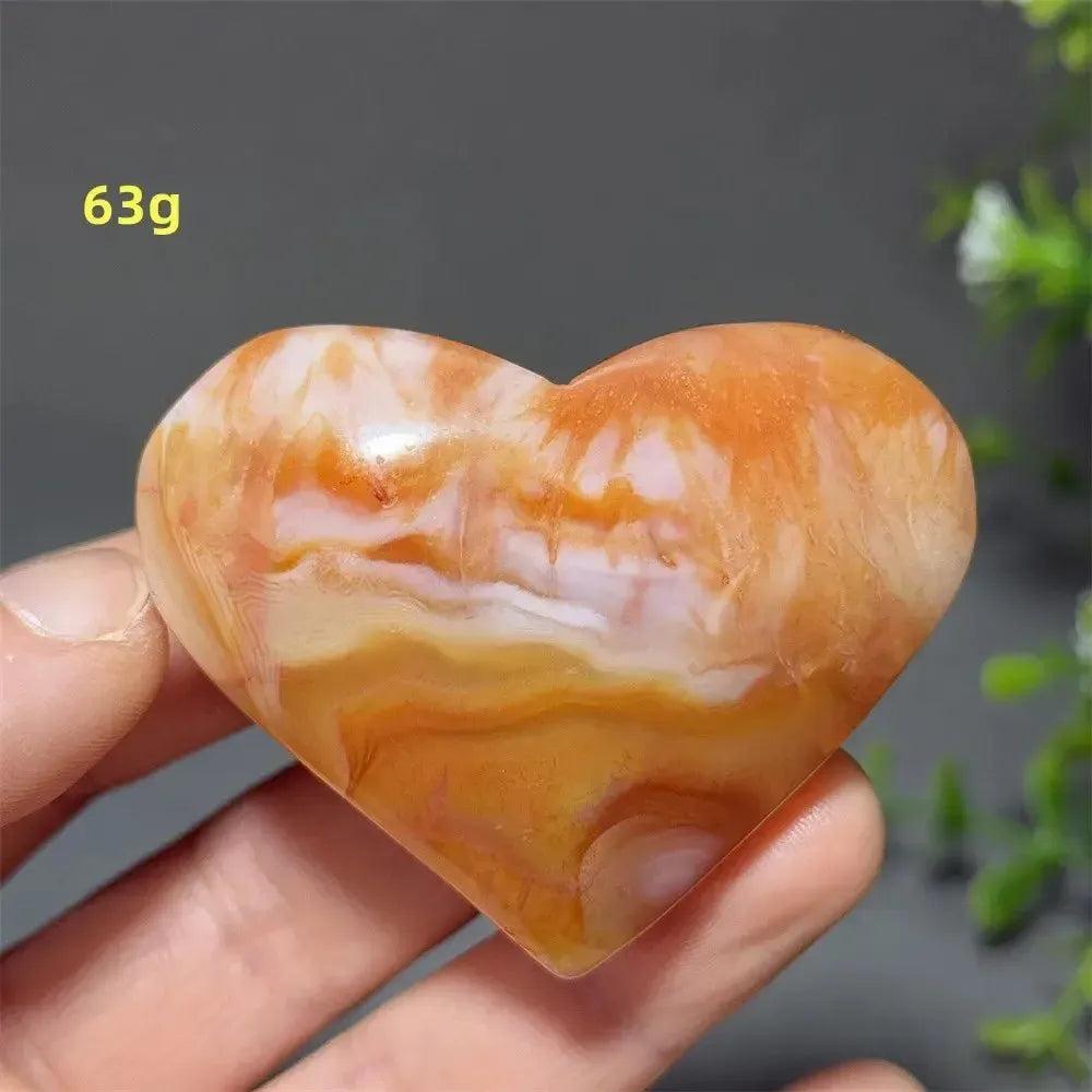 Red Agate Crystal Heart