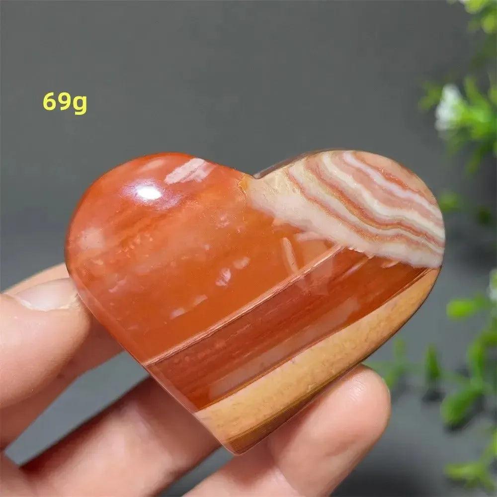 Red Agate Crystal Heart