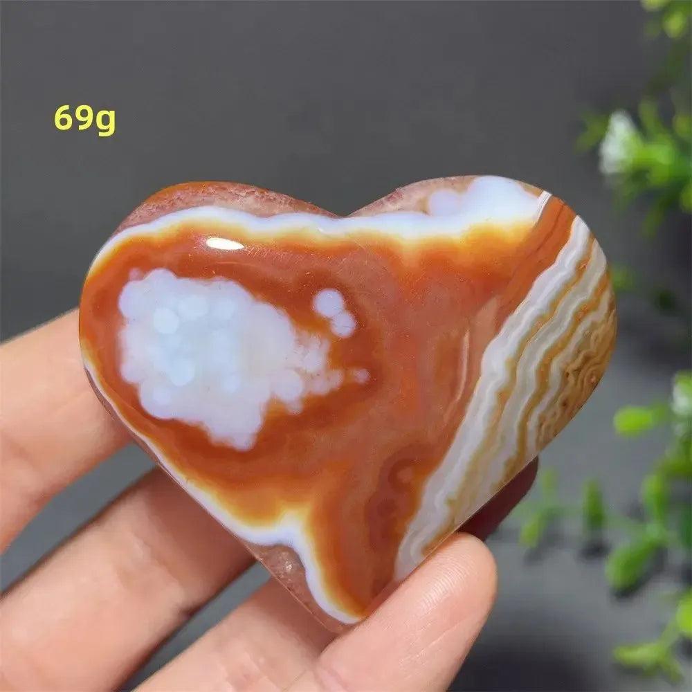 Red Agate Crystal Heart
