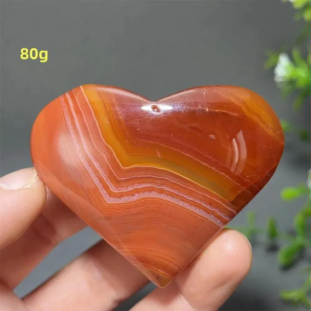 Red Agate Crystal Heart