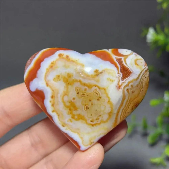 Red Agate Crystal Heart