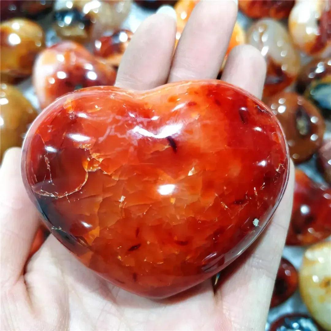 Red Agate "Puffy" Crystal Heart
