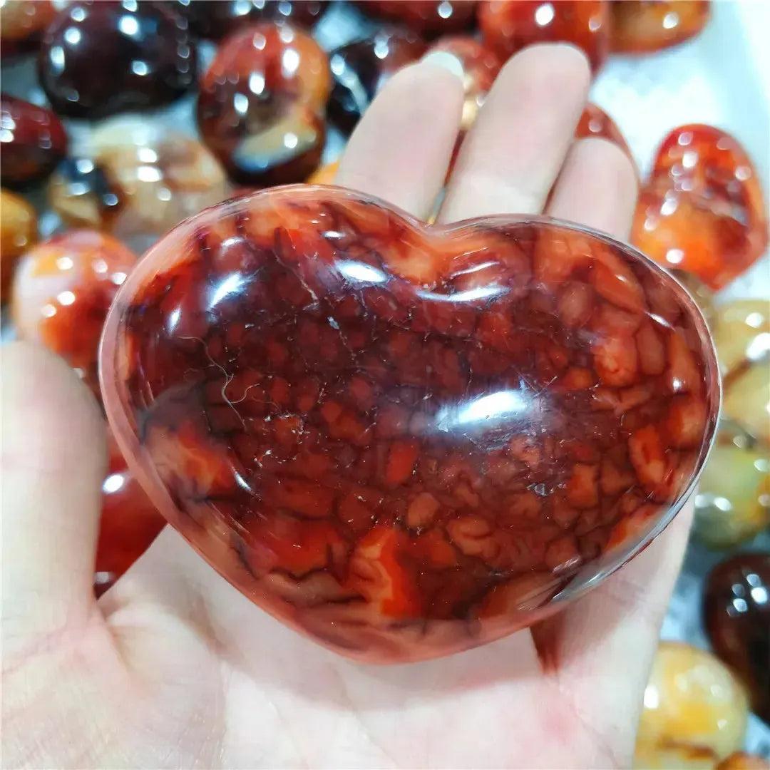 Red Agate "Puffy" Crystal Heart