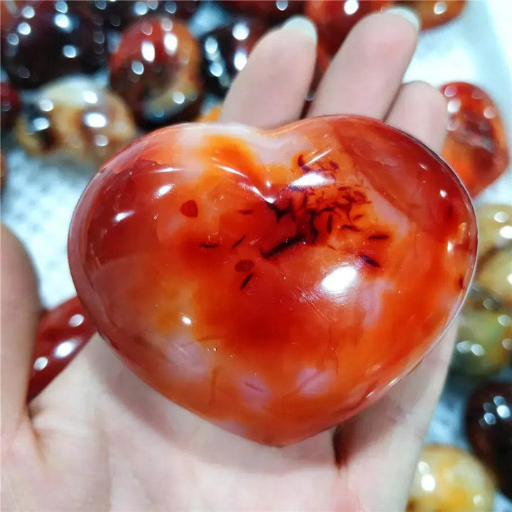 Red Agate "Puffy" Crystal Heart