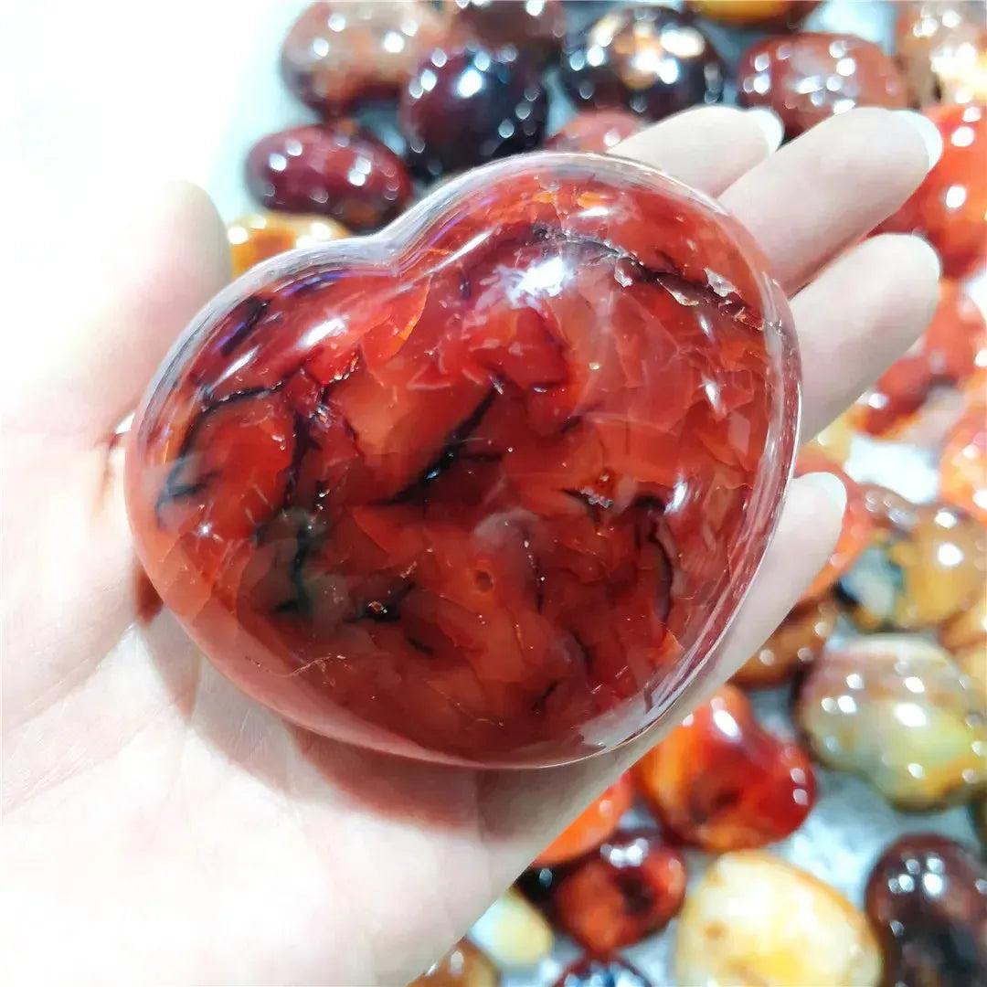 Red Agate "Puffy" Crystal Heart