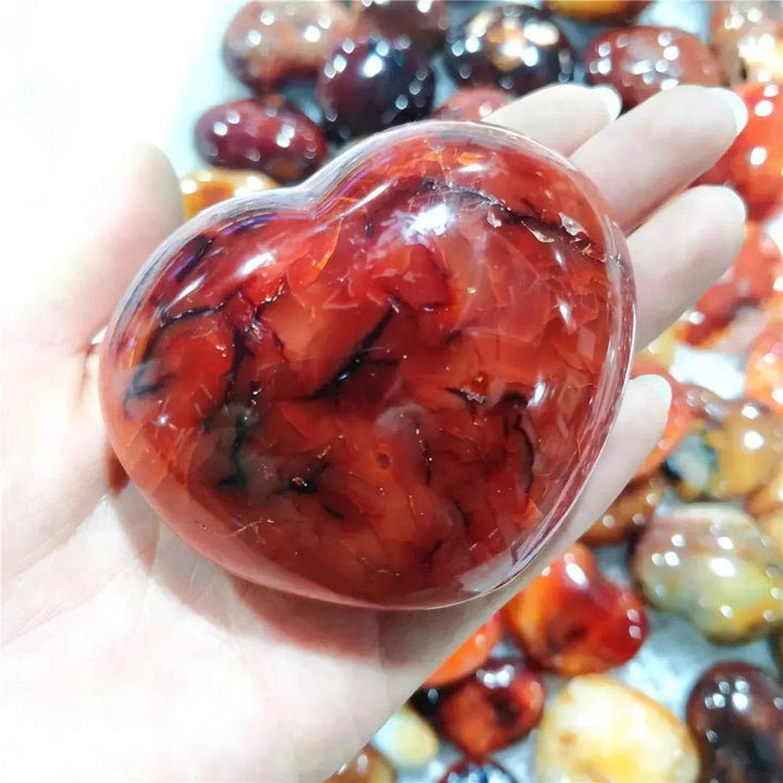 Red Agate "Puffy" Crystal Heart