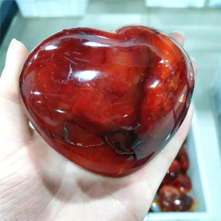 Red Agate "Puffy" Crystal Heart