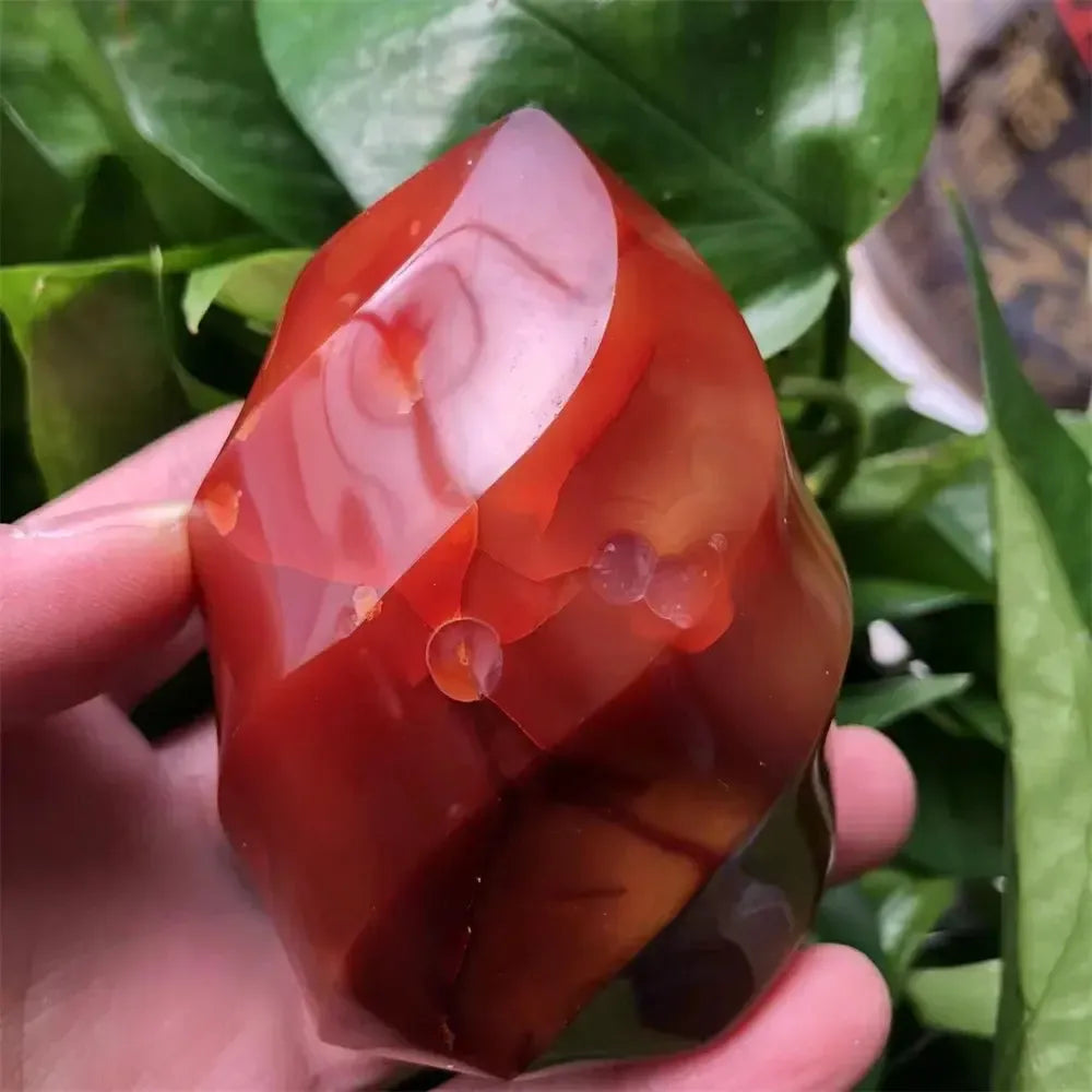 Red Agate Torch Crystal Flame Natural Carnelian Gemstone Free Form Fire Crystals Healing Reiki Decor Meditation Stone-Crystal Destiny-150-200g-Crystal Destiny
