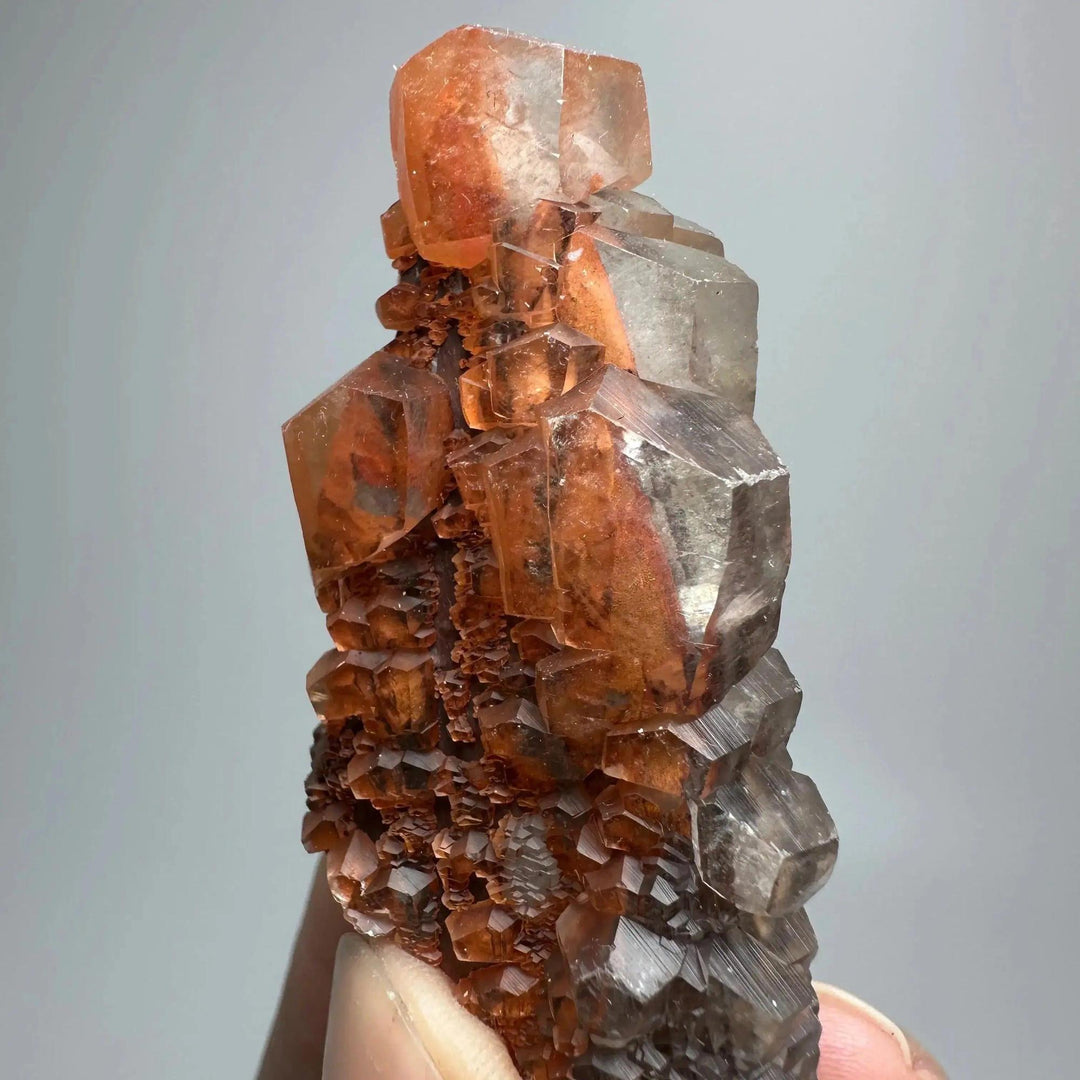 Rare Red Calcite Crystal Cubed Stack Cluster, a vibrant, energizing specimen for confidence and vitality.