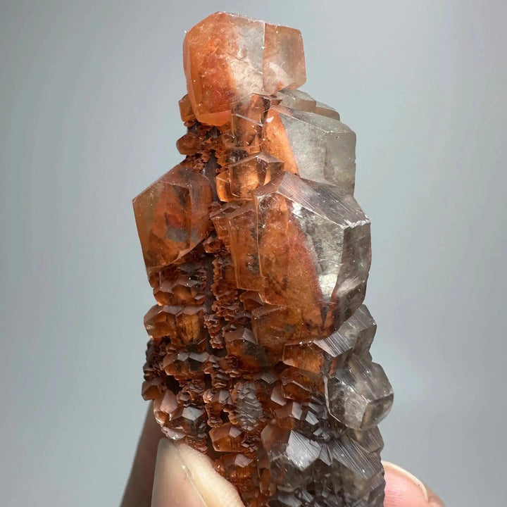 Rare Red Calcite Crystal Cubed Stack Cluster, a vibrant, energizing specimen for confidence and vitality.