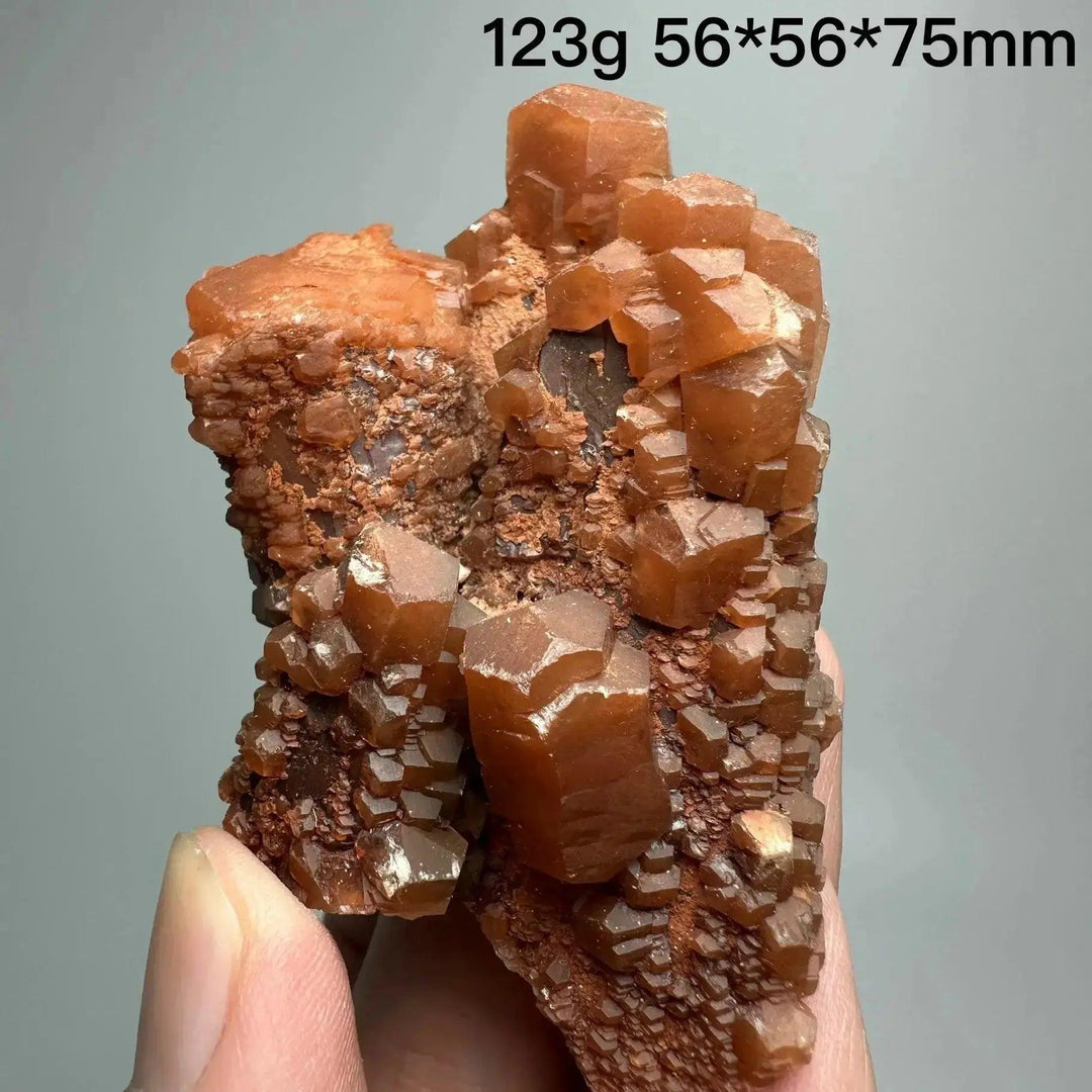 Vibrant Red Calcite Crystal Cubed Stack Cluster, a rare geometric specimen for energy, vitality, and confidence.