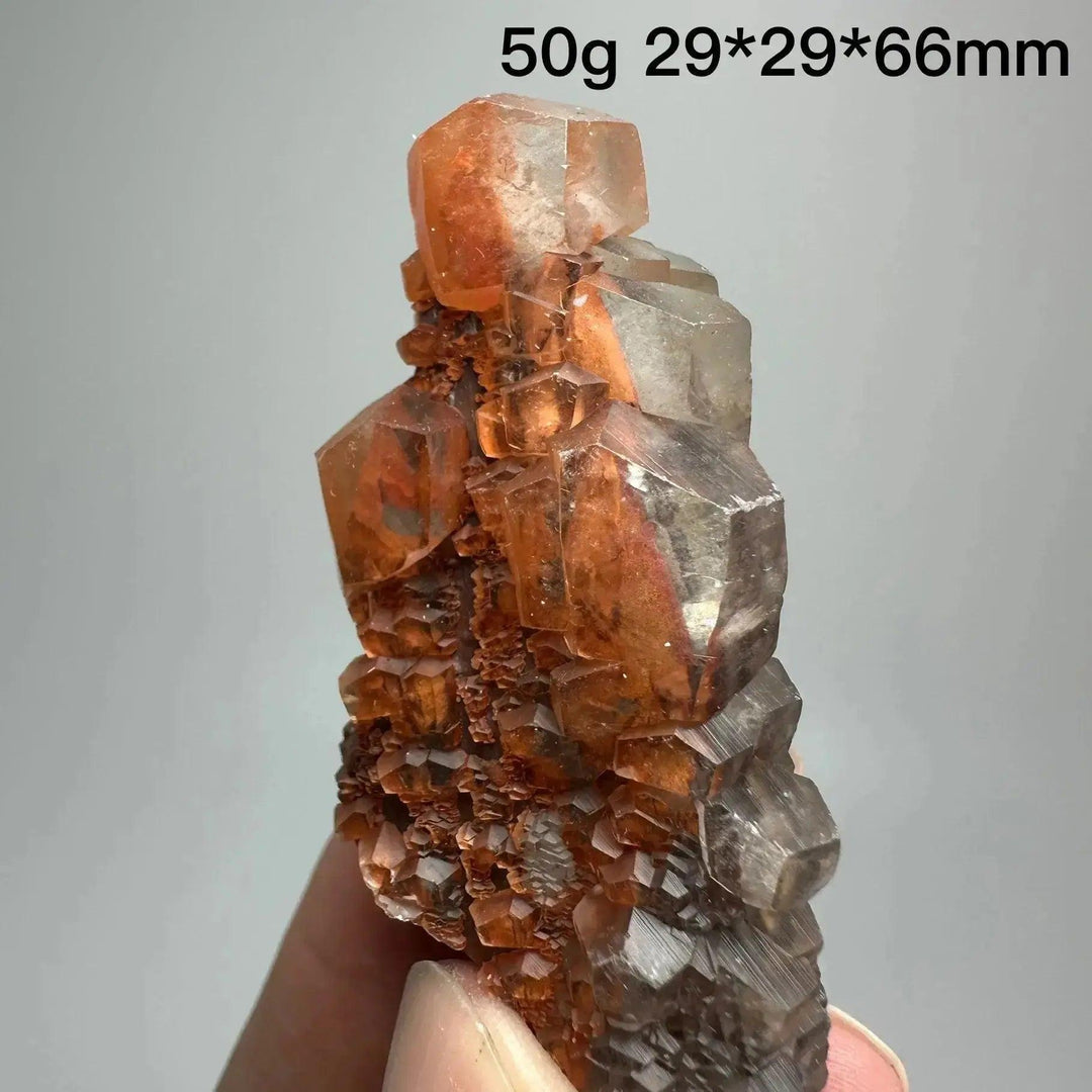 Vibrant Red Calcite Crystal Cubed Stack Cluster, a rare geometric specimen for energy, vitality, and courage.