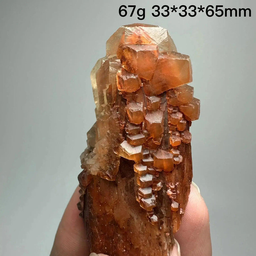 Vibrant Red Calcite crystal cubed stack cluster, a rare geometric specimen for energy, vitality, and motivation.