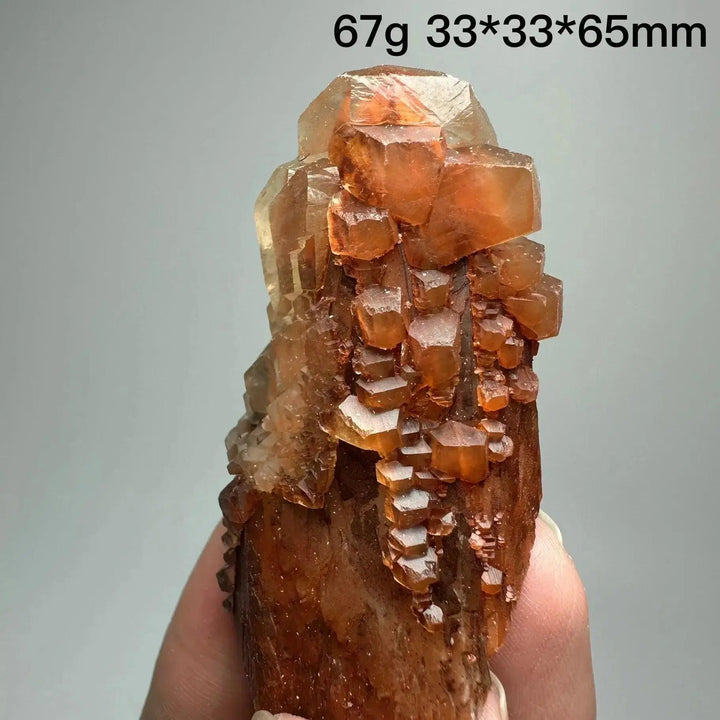 Vibrant Red Calcite crystal cubed stack cluster, a rare geometric specimen for energy, vitality, and motivation.
