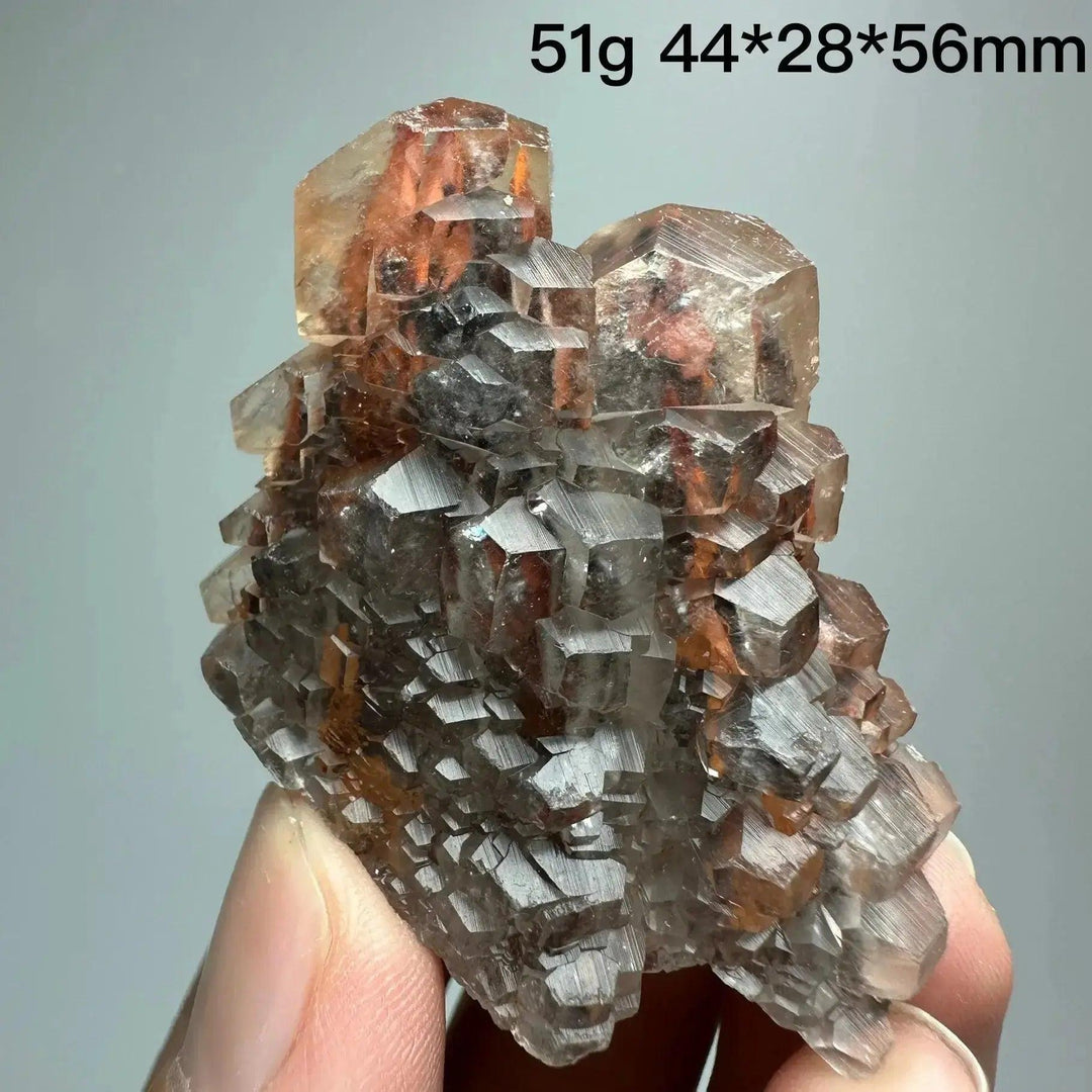 Vibrant Red Calcite Crystal Cubed Stack Cluster, a rare geometric specimen for energy, confidence, and motivation.