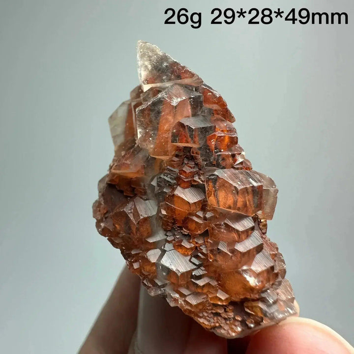 Vibrant Red Calcite Crystal Cubed Stack Cluster, a rare geometric specimen for energy, vitality, and motivation.