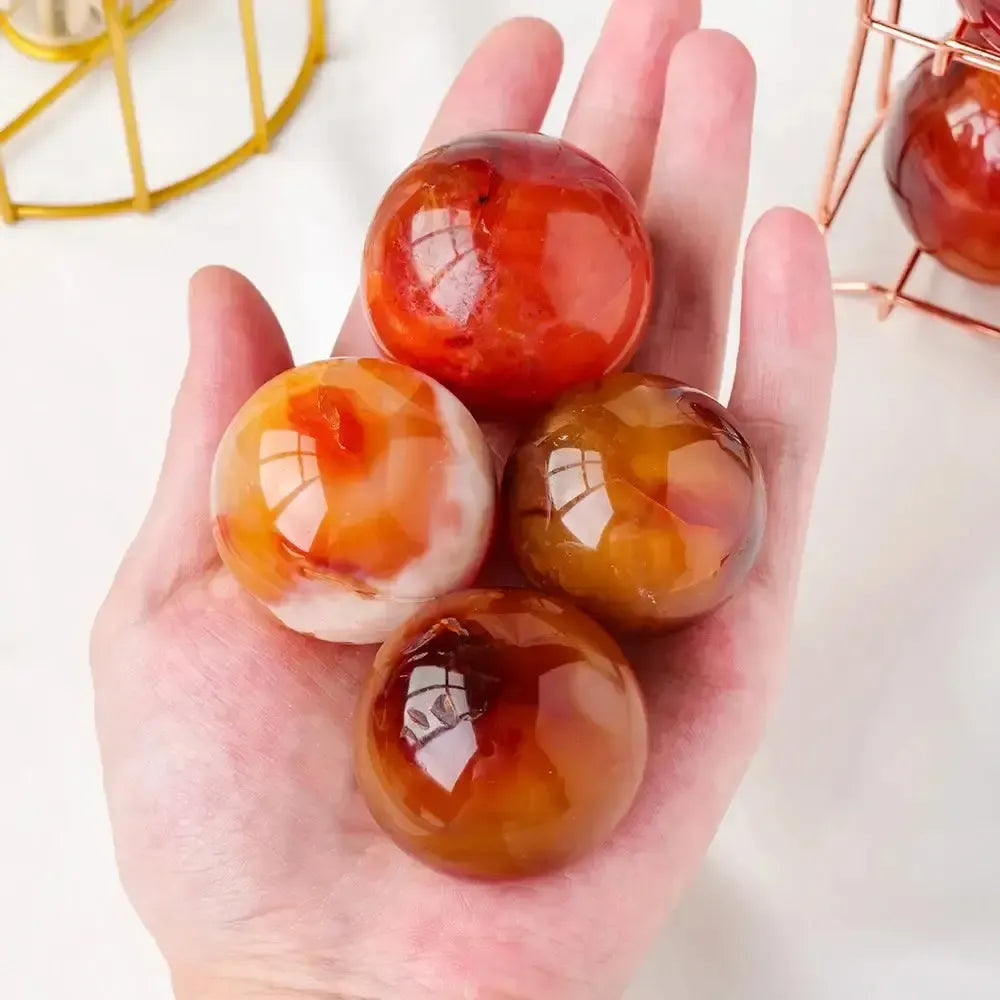 Red Carnelian Agate Sphere-Spheres-Ali-Carnelian-35-40mm-Crystal Destiny