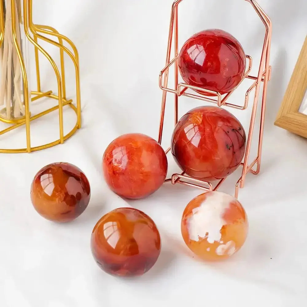 Red Carnelian Agate Sphere-Spheres-Ali-Carnelian-35-40mm-Crystal Destiny