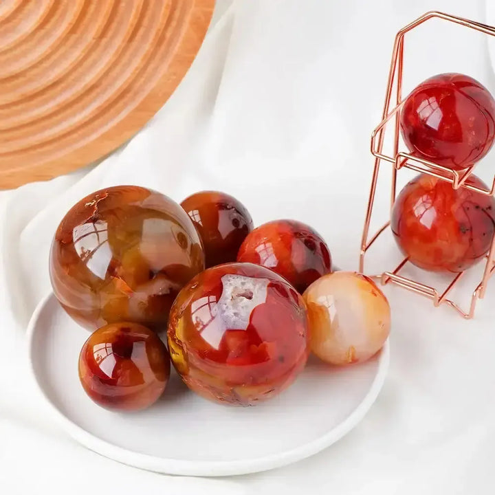 Red Carnelian Agate Sphere-Spheres-Ali-Carnelian-35-40mm-Crystal Destiny