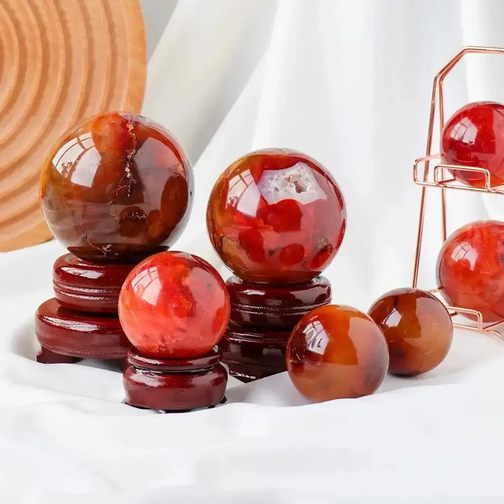 Red Carnelian Agate Sphere-Spheres-Ali-Carnelian-35-40mm-Crystal Destiny