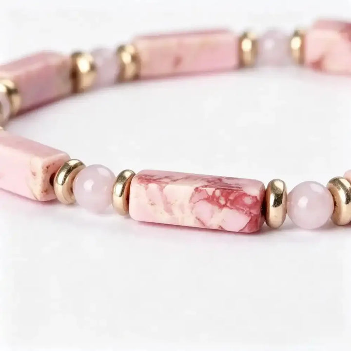 Rhodonite and Rose Quartz Stretch Bracelet