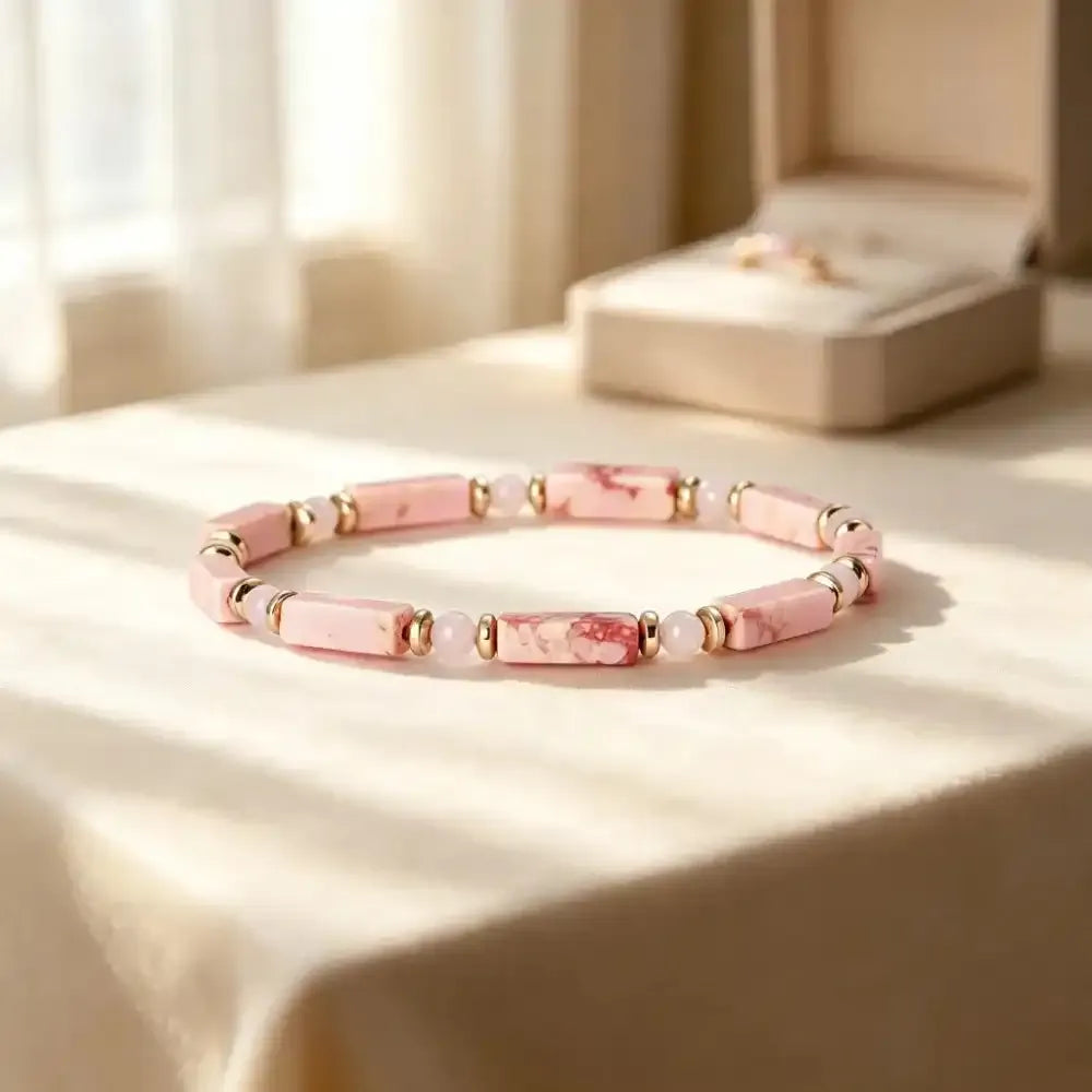 Rhodonite and Rose Quartz Stretch Bracelet