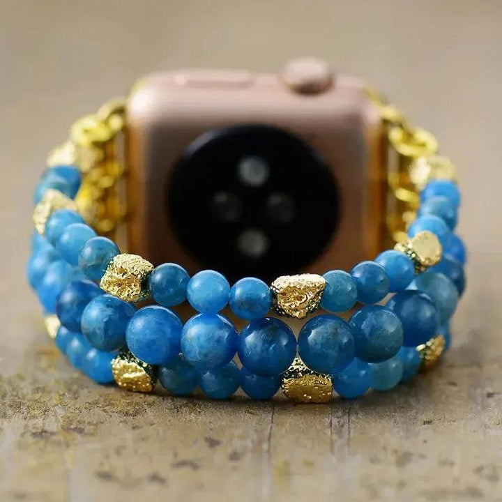 Rose Quartz Apple iWatch Band Beaded Stretchy