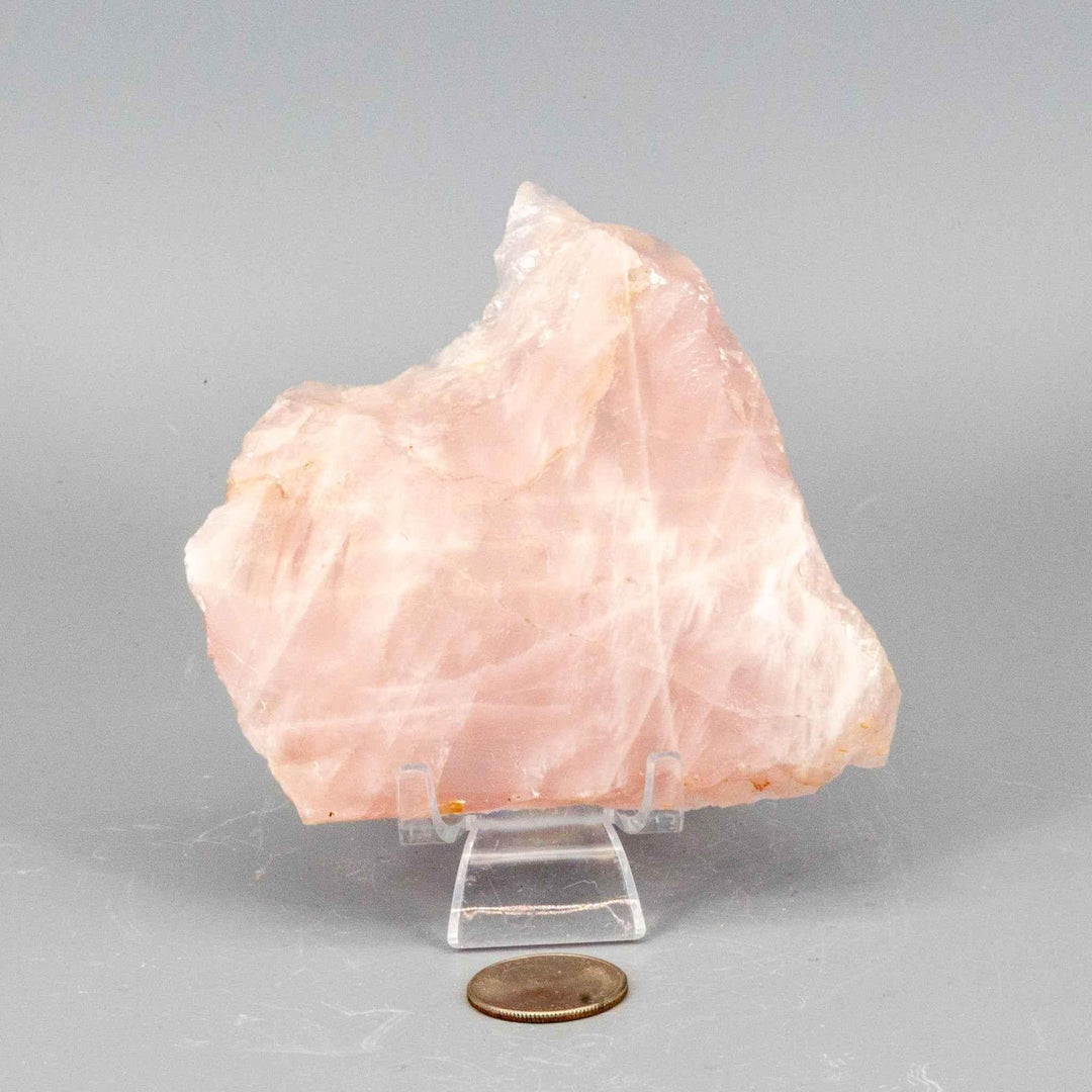 Rose Quartz Slice, Polished Crystal. Translucent pink with natural edges, perfect for display and gentle glow.