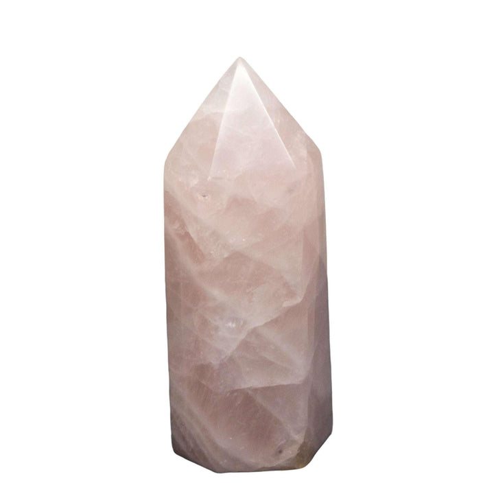 Rose Quartz Tower: Gentle, warm pink crystal point for self-love, heart healing, and nurturing energy.