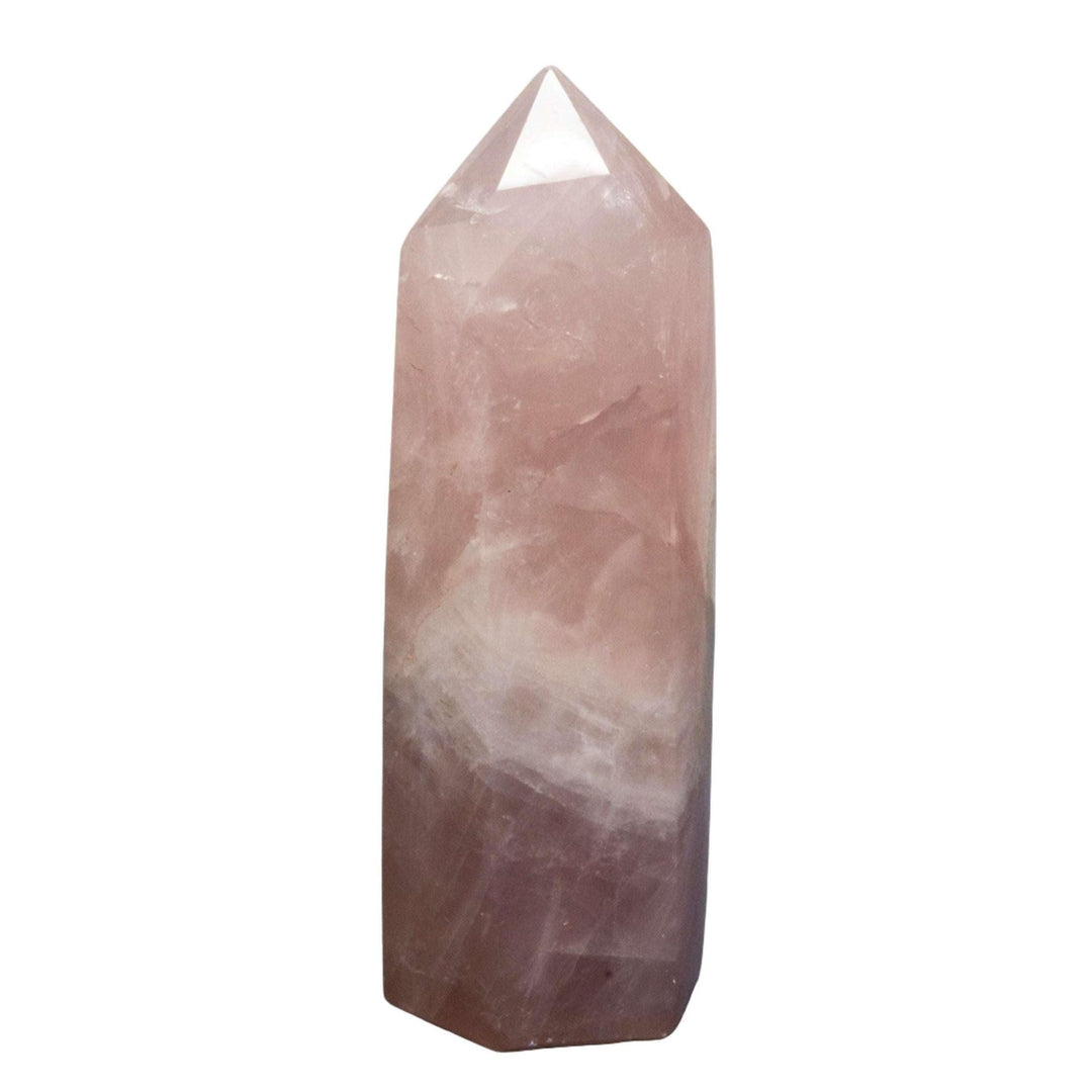 Gentle Rose Quartz Tower, a soft pink crystal point for self-love, heart healing, and nurturing energy.