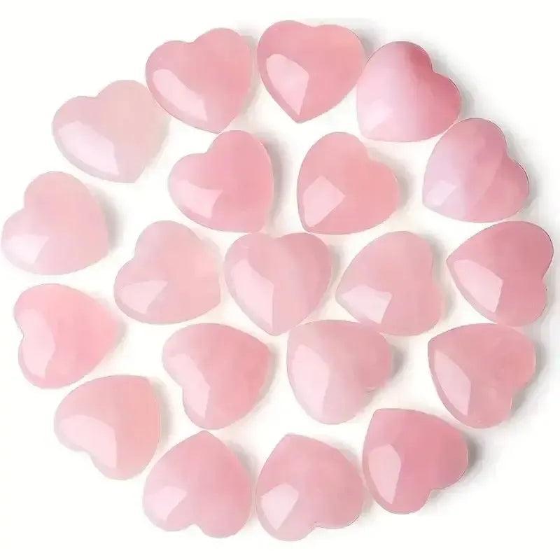 Rose Quartz Heart Stones Set