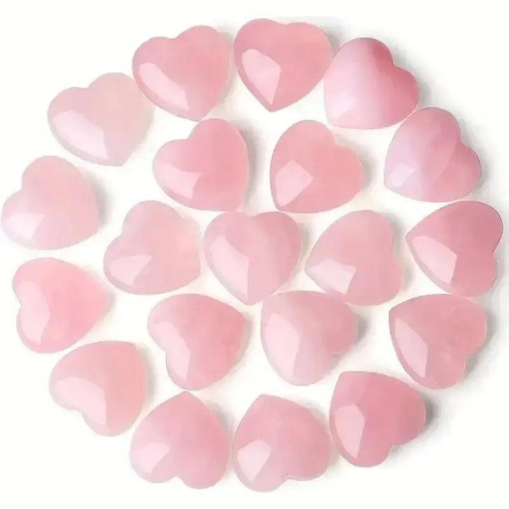 Rose Quartz Heart Stones Set