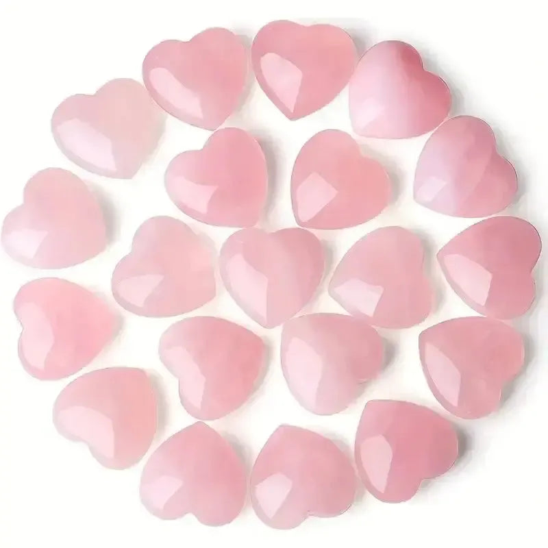 Rose Quartz Heart Stones Set-Hearts-Ali-Rose Quartz-20 pieces- 20X20X6mm-Crystal Destiny