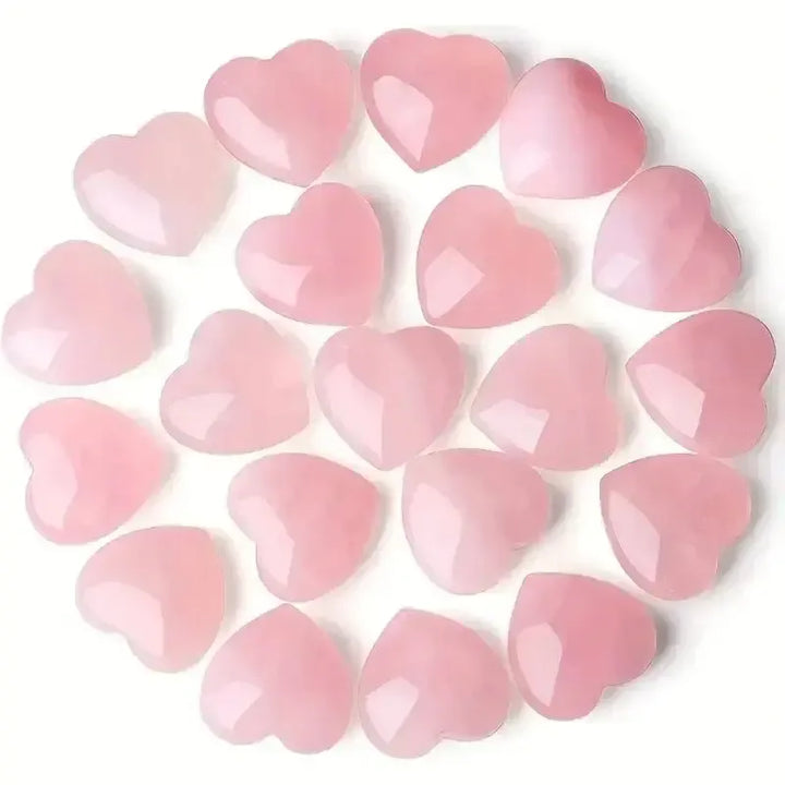 Rose Quartz Heart Stones Set-Hearts-Ali-Rose Quartz-20 pieces- 20X20X6mm-Crystal Destiny