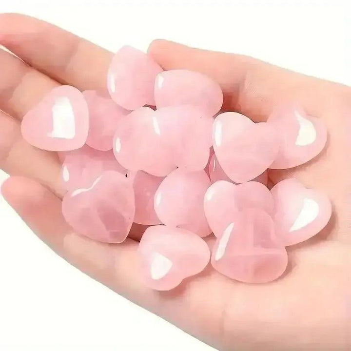 Rose Quartz Heart Stones Set