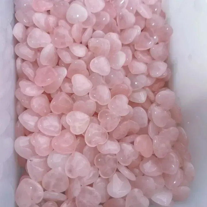 Rose Quartz Heart Stones Set