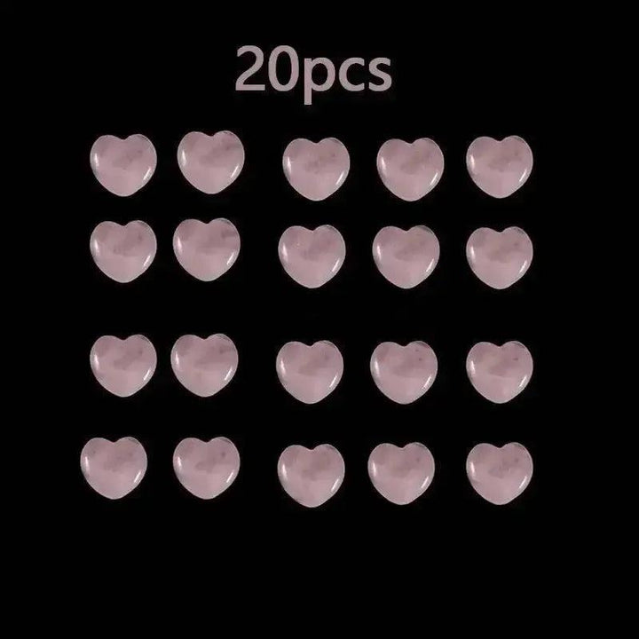 Rose Quartz Heart Stones Set