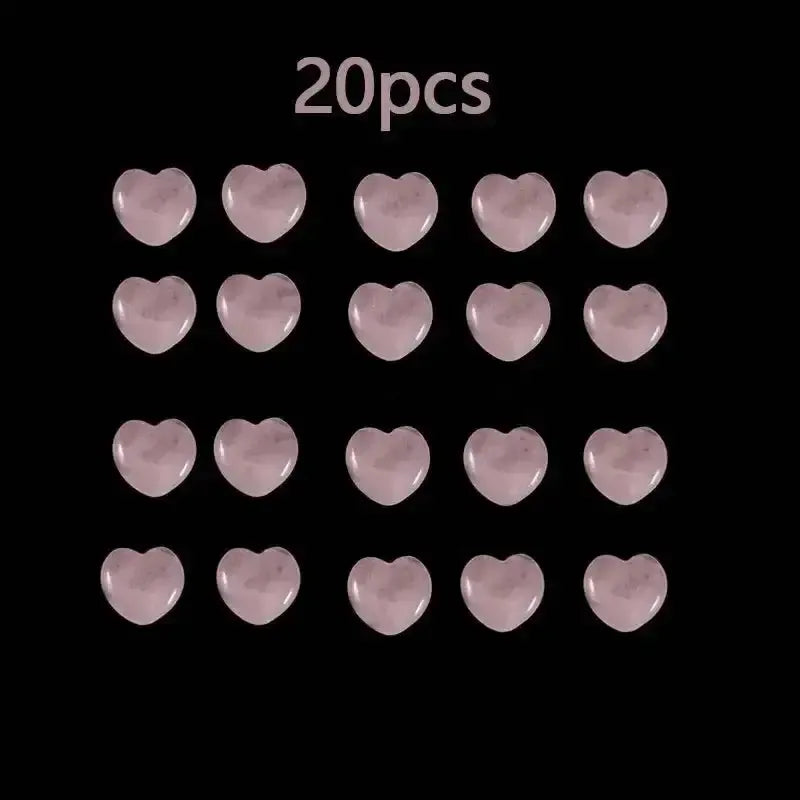 Rose Quartz Heart Stones Set-Hearts-Ali-Rose Quartz-20 pieces- 20X20X6mm-Crystal Destiny