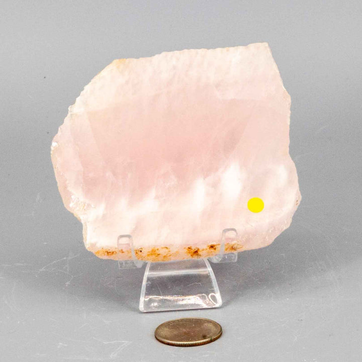 Rose Quartz Slice, Polished Crystal-Slabs-Crystal Destiny-Rose Quartz-146g - 4.25"L x 3.25"W-Crystal Destiny