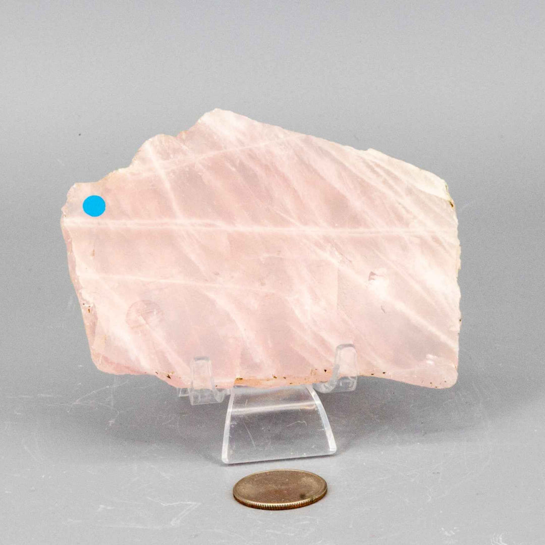 Rose Quartz Slice, Polished Crystal-Slabs-Crystal Destiny-Rose Quartz-146g - 4.25"L x 3.25"W-Crystal Destiny