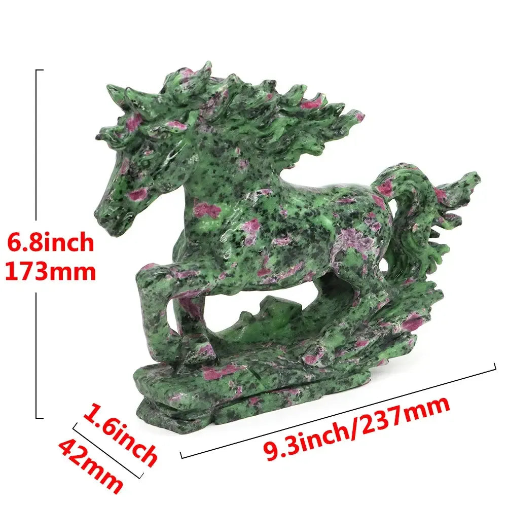 Ruby Zoisite Horse Carving (9.3")-Carvings-Ali-Ruby Zoisite-9.3"-Crystal Destiny